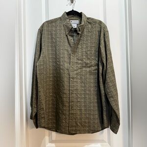 Columbia Sportswear Company Button Down Shirt Green Plaid Large GRT Long Sleeve